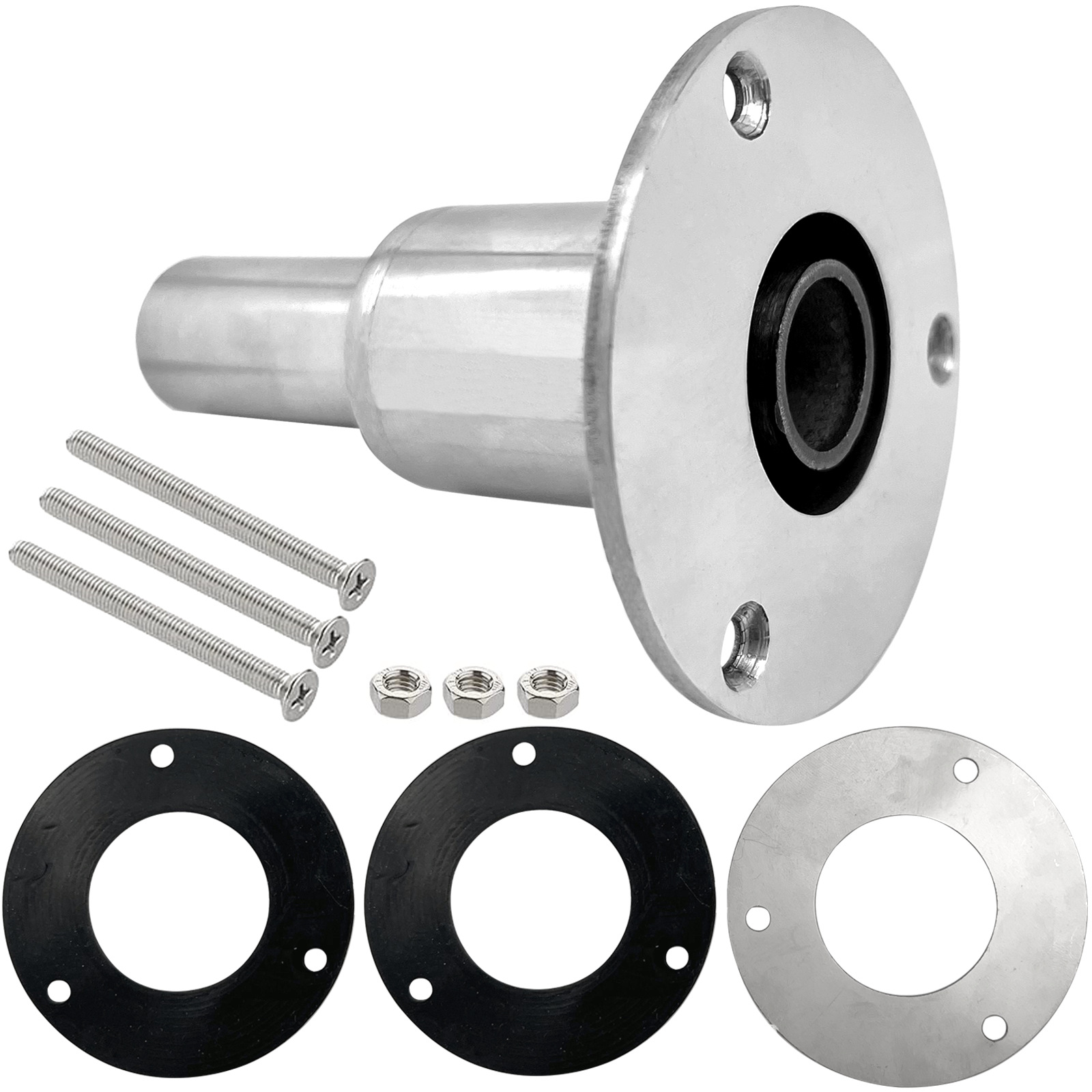 Elecbee Straight Thru Hull Exhaust Skin Fitting 24mm Tube Pipe Socket Hardware for Diesel Parking Heaters Stainless Steel 316